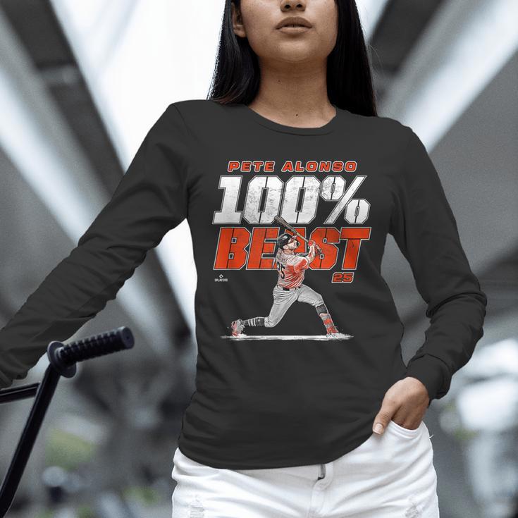 100 Beast Pete Alonso Baltimore Baseball MLBPA Unisex Long Sleeve T-Shirt