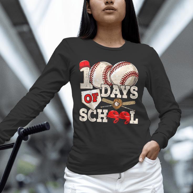 100 Days Of School Baseball 100th Day Of School Kids Teacher Unisex Long Sleeve T-Shirt