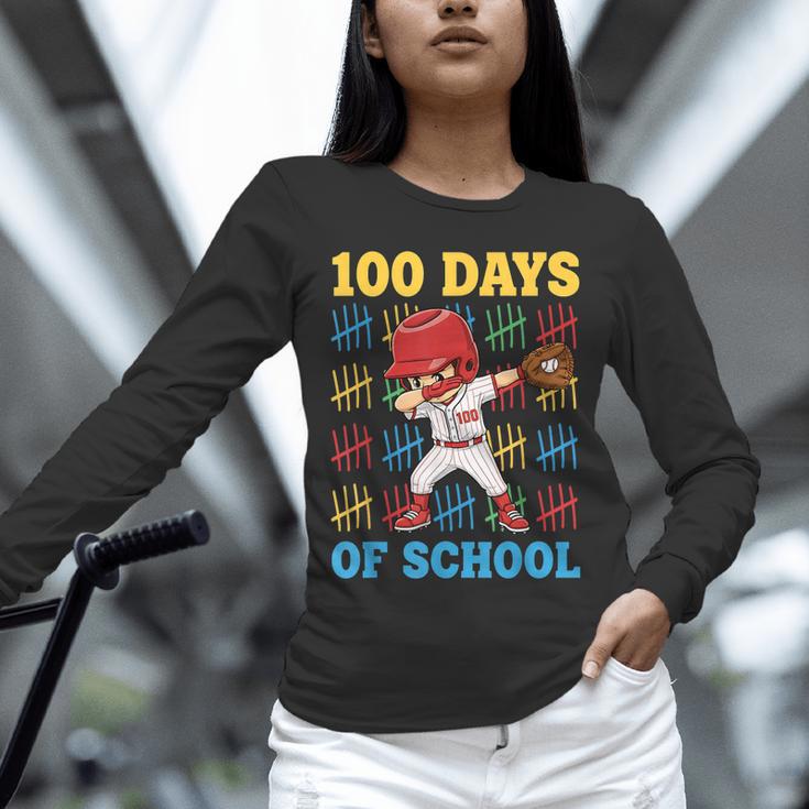 100 Days Of School Baseball Bat 100th Day Of School Boys Unisex Long Sleeve T-Shirt