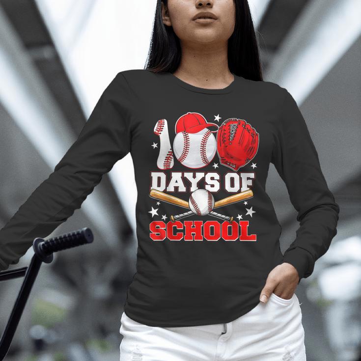 100 Days Of School Baseball Boys Kids Students Unisex Long Sleeve T-Shirt