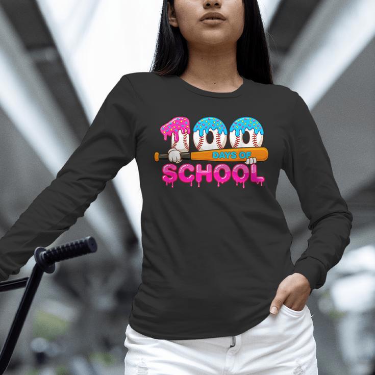100 Days Of School Baseball Ice Cream Drip For Teacher Kid Unisex Long Sleeve T-Shirt 100 Days Of School Baseball Ice Cream Drip For Teacher Kid Unisex Long Sleeve T-Shirt
