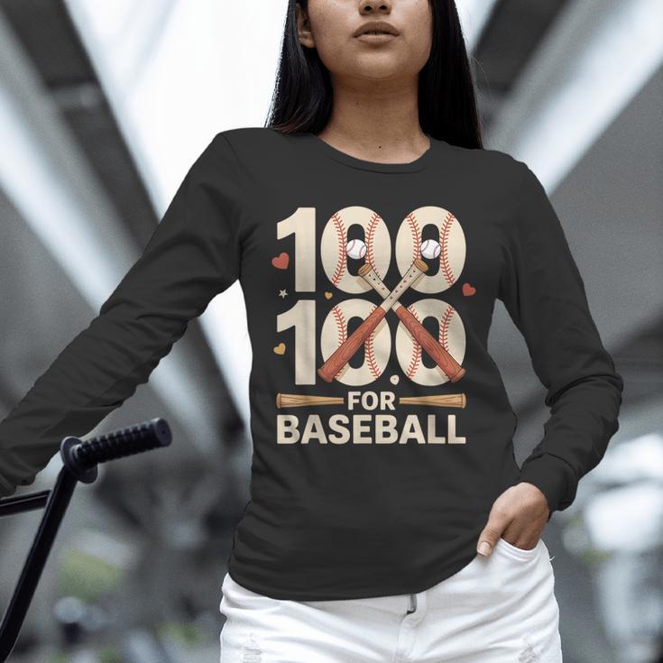 100 Days Of School Baseball Love Valentine’s Day Men Women Unisex Long Sleeve T-Shirt