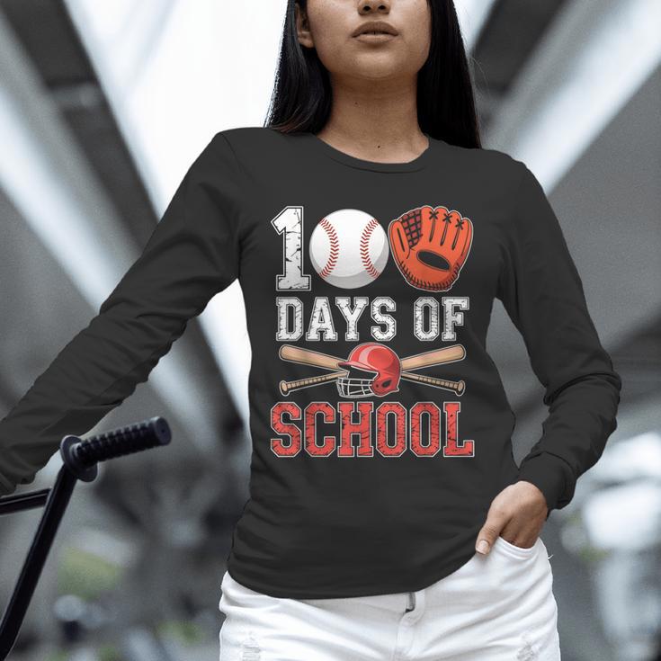 100 Days Of School Baseball Player Teacher Student Unisex Long Sleeve T-Shirt