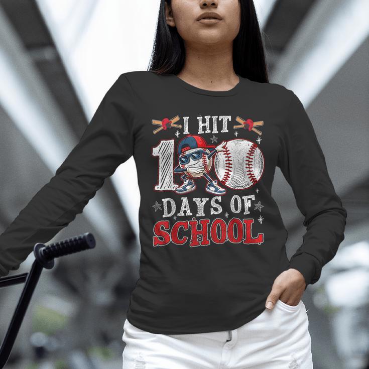 100 Days Of School Dabbing Baseball Hit Student Kids Boys Unisex Long Sleeve T-Shirt 100 Days Of School Dabbing Baseball Hit Student Kids Boys Unisex Long Sleeve T-Shirt