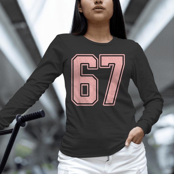 6 7 Number 67 Baseball Meme Tee For Women Unisex Long Sleeve T-Shirt 6 7 Number 67 Baseball Meme Tee For Women Unisex Long Sleeve T-Shirt