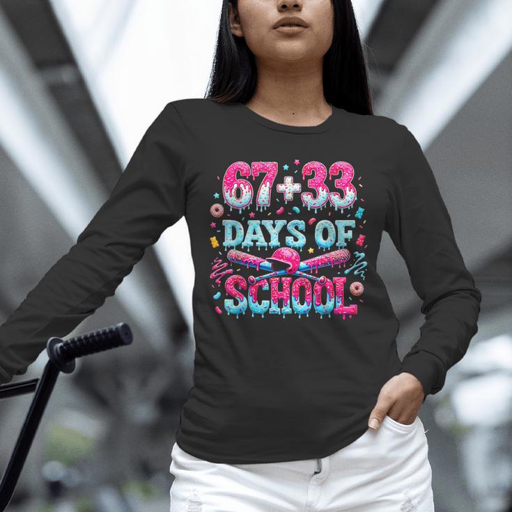 67 33 Days Of School Baseball Drip 100th Day Of School Boys Unisex Long Sleeve T-Shirt 67 33 Days Of School Baseball Drip 100th Day Of School Boys Unisex Long Sleeve T-Shirt