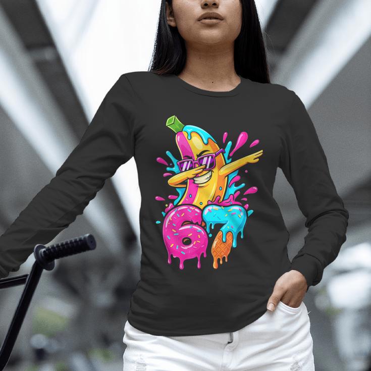 67 Baseball Dabbing Banana 6 7 Dripping Ice Cream Meme Unisex Long Sleeve T-Shirt