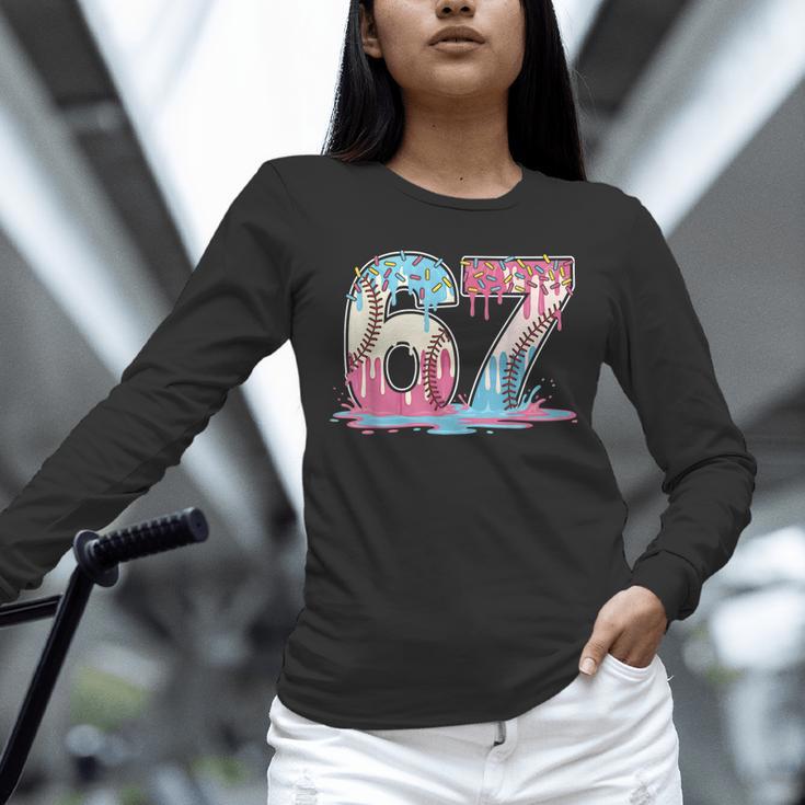 67 Baseball Ice Cream Drip Meme Six Seven Gen Alpha Unisex Long Sleeve T-Shirt 67 Baseball Ice Cream Drip Meme Six Seven Gen Alpha Unisex Long Sleeve T-Shirt