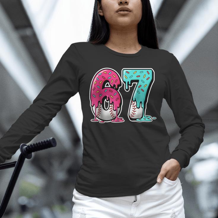 67 Ice Cream Drip Baseball Gen Alpha Slang Six Seven Meme Unisex Long Sleeve T-Shirt 67 Ice Cream Drip Baseball Gen Alpha Slang Six Seven Meme Unisex Long Sleeve T-Shirt