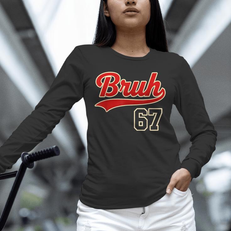 67 Six Seven Bruh Meme Baseball Vintage Style Men Boys Unisex Long Sleeve T-Shirt