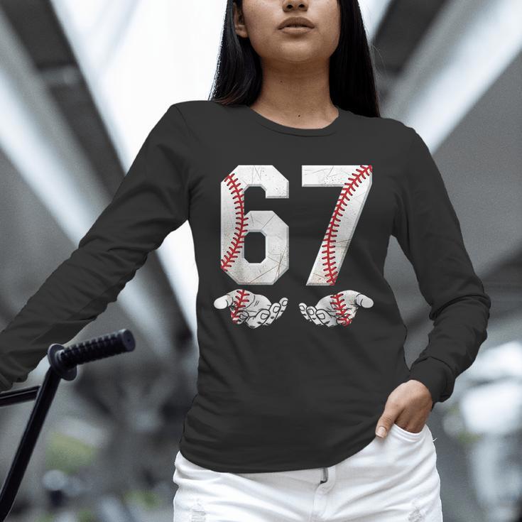67 Six Seven Number 6 7 Meme Baseball Six Seven For Boys Men Unisex Long Sleeve T-Shirt 67 Six Seven Number 6 7 Meme Baseball Six Seven For Boys Men Unisex Long Sleeve T-Shirt