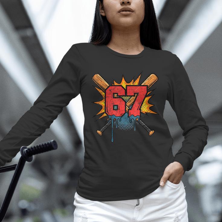 67 Sports Meme – Baseball Bats Number 6 7 Unisex Long Sleeve T-Shirt