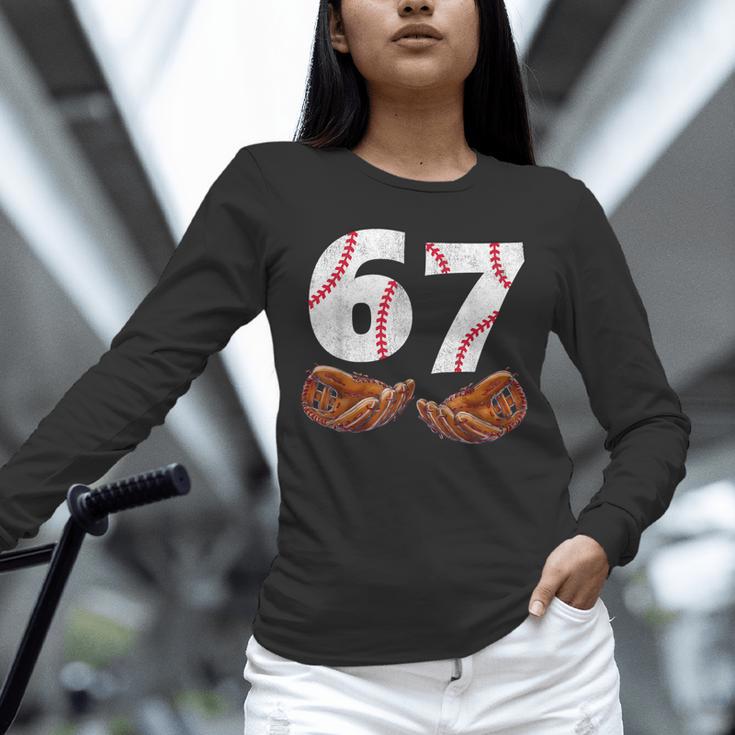 67 Trend Baseball Glove Number Style Unisex Long Sleeve T-Shirt
