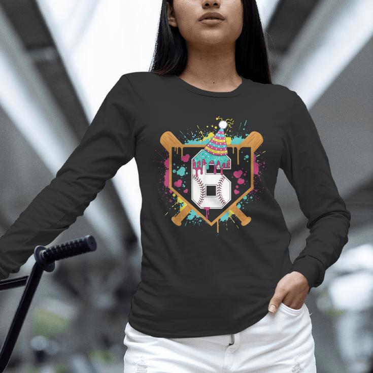 6th Birthday Baseball Drip Number 6 Year Old Birthday Boy Unisex Long Sleeve T-Shirt 6th Birthday Baseball Drip Number 6 Year Old Birthday Boy Unisex Long Sleeve T-Shirt