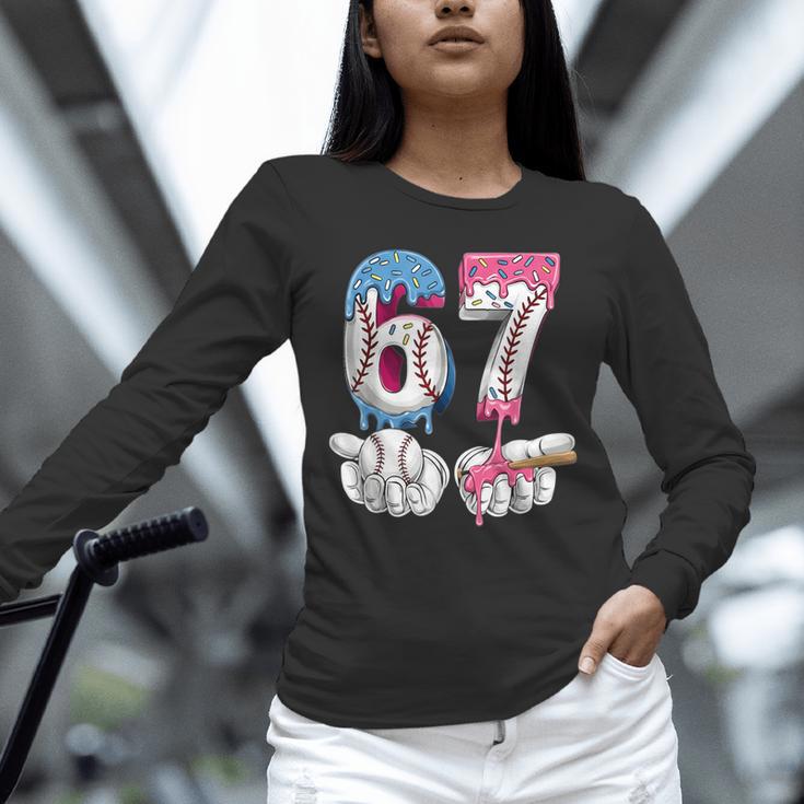 Baseball 67 Ice Cream Drip Six Seven Boys Girls Meme Unisex Long Sleeve T-Shirt Baseball 67 Ice Cream Drip Six Seven Boys Girls Meme Unisex Long Sleeve T-Shirt