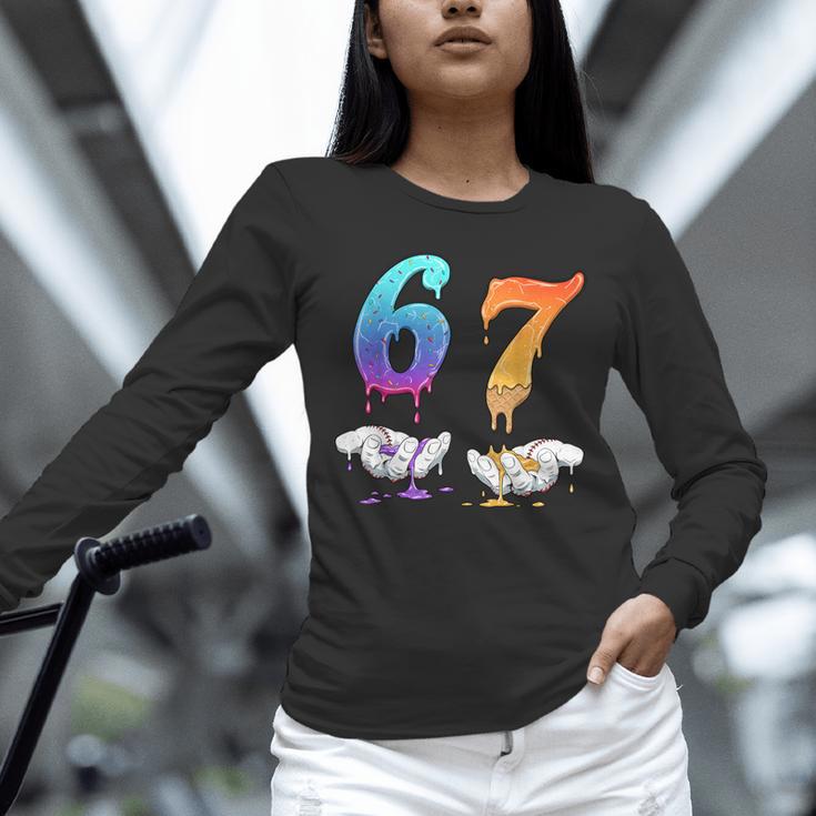 Baseball 67 Ice Cream Drip Six Seven Boys Meme Unisex Long Sleeve T-Shirt