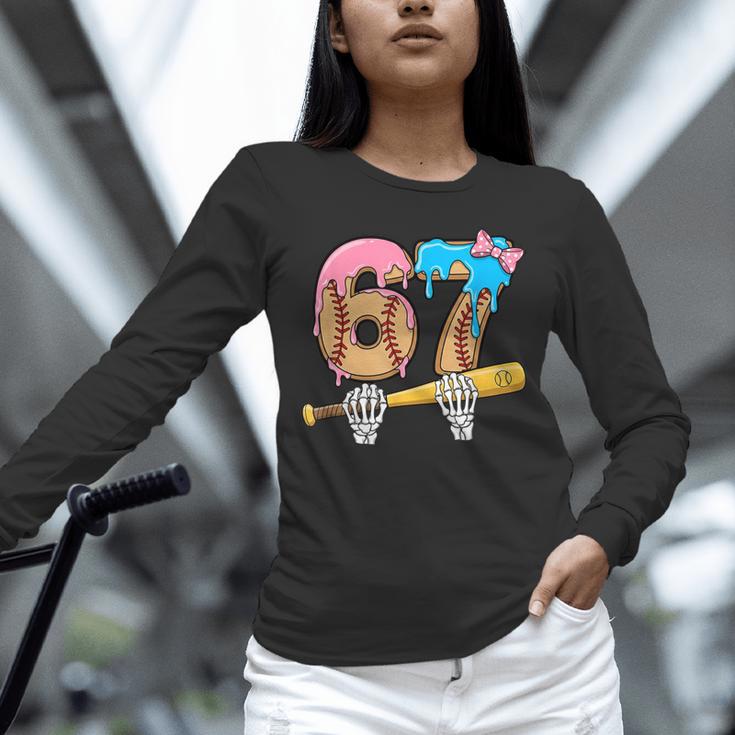 Baseball 67 Ice Cream Drip Skeleton Six Seven Boys Meme Unisex Long Sleeve T-Shirt