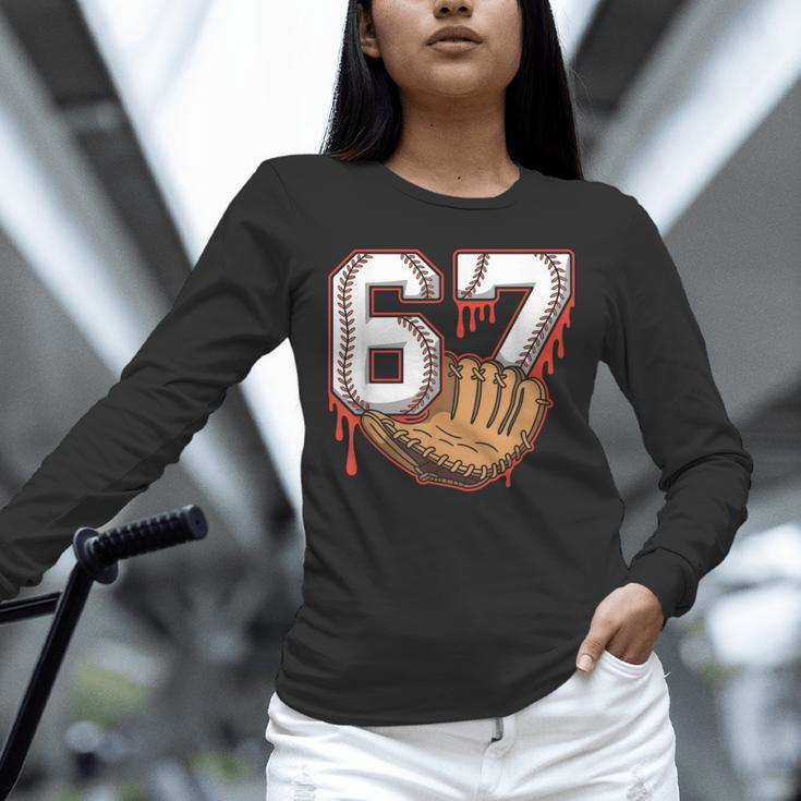 Baseball 67 Six Seven Alpha Slang 6 7 Meme Kids Teachers Boy Unisex Long Sleeve T-Shirt