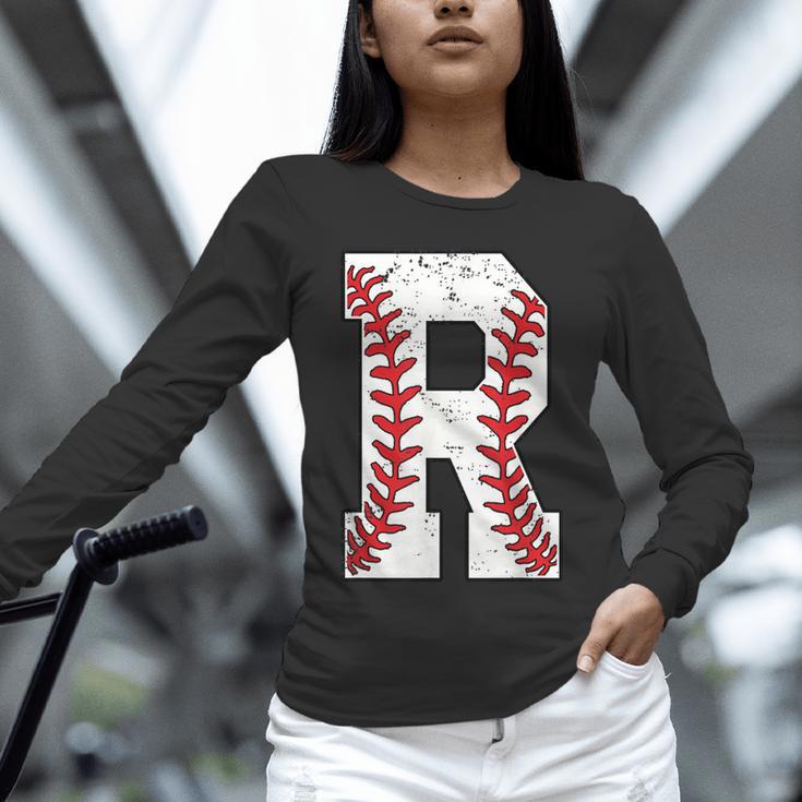 Baseball Alphabet Monogram Initial Letter R Unisex Long Sleeve T-Shirt