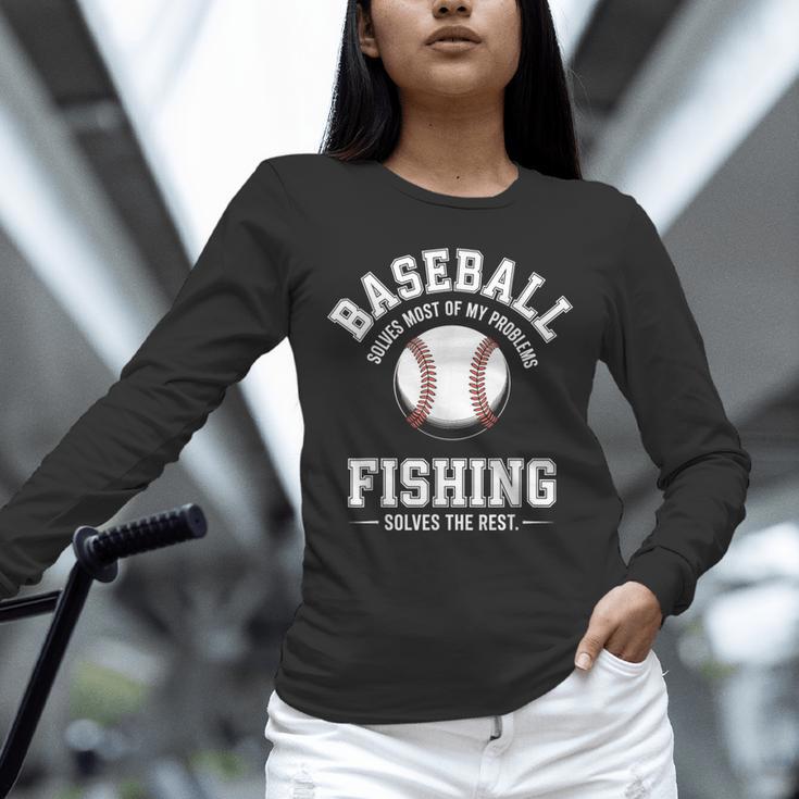 Baseball & Fishing Unisex Long Sleeve T-Shirt