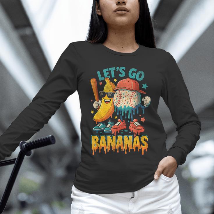 Baseball Banana Sports Drip Art For Kids Unisex Long Sleeve T-Shirt Baseball Banana Sports Drip Art For Kids Unisex Long Sleeve T-Shirt