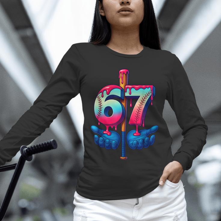 Baseball Bat Hands Drip 67 Six Seven Gen Alpha Slang Meme Unisex Long Sleeve T-Shirt Baseball Bat Hands Drip 67 Six Seven Gen Alpha Slang Meme Unisex Long Sleeve T-Shirt