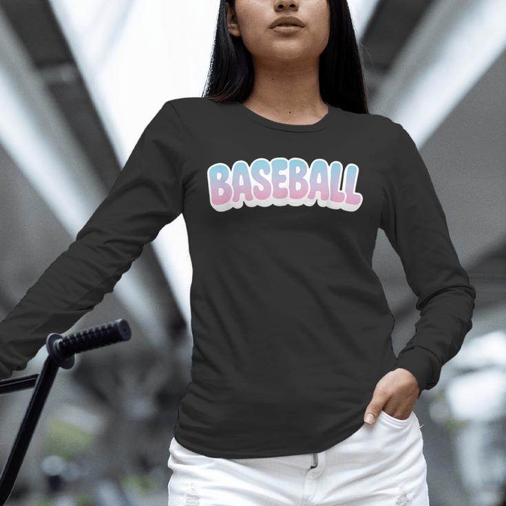 Baseball Bubble Letter Unisex Long Sleeve T-Shirt