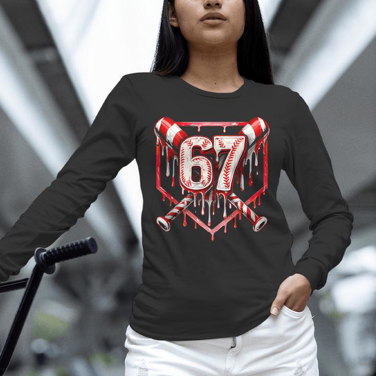 Baseball Candy Cane Drip 6 7 Six Seven Meme Christmas Boys Unisex Long Sleeve T-Shirt Baseball Candy Cane Drip 6 7 Six Seven Meme Christmas Boys Unisex Long Sleeve T-Shirt