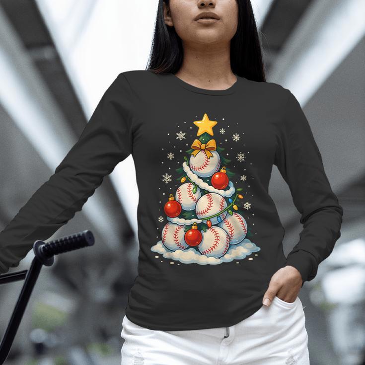 Baseball Christmas Tree Lights Santa Sport Player Lover Xmas Unisex Long Sleeve T-Shirt Baseball Christmas Tree Lights Santa Sport Player Lover Xmas Unisex Long Sleeve T-Shirt