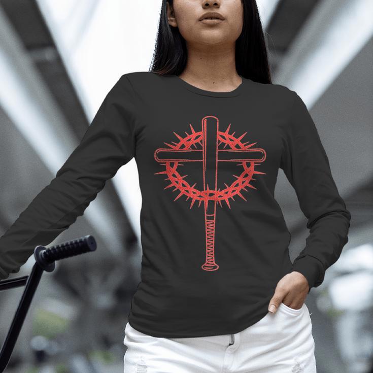 Baseball Cross Bats Pitcher Jesus Faith Unisex Long Sleeve T-Shirt Baseball Cross Bats Pitcher Jesus Faith Unisex Long Sleeve T-Shirt