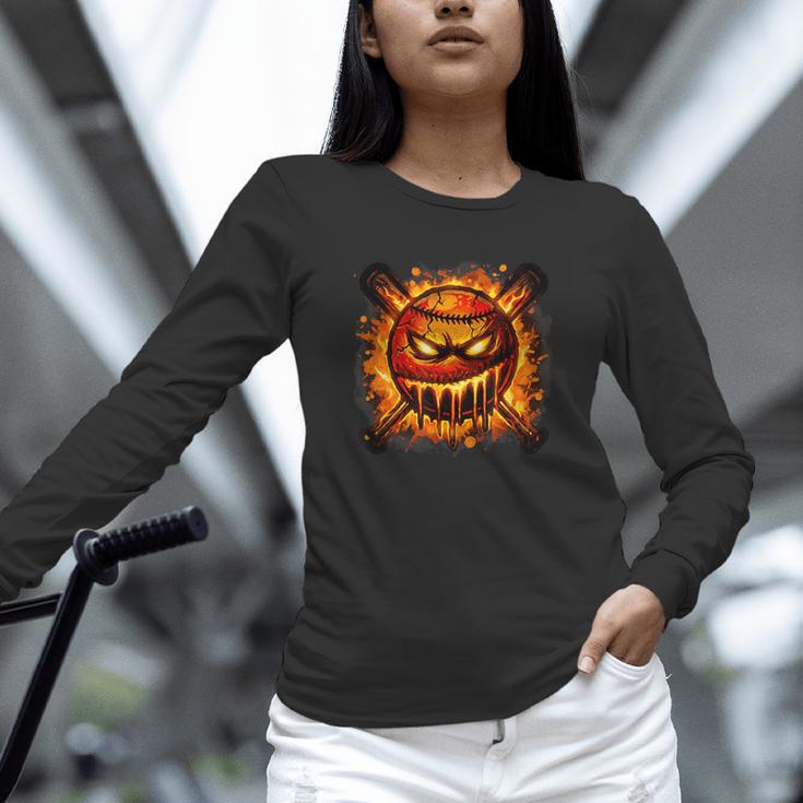 Baseball Drip Angry Lava Slime Ball Graphic Unisex Long Sleeve T-Shirt