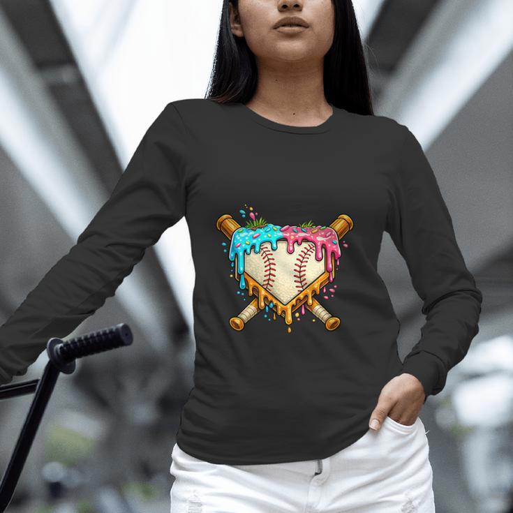 Baseball Drip For Boys Ice Cream Dripping Baseball Sport Unisex Long Sleeve T-Shirt