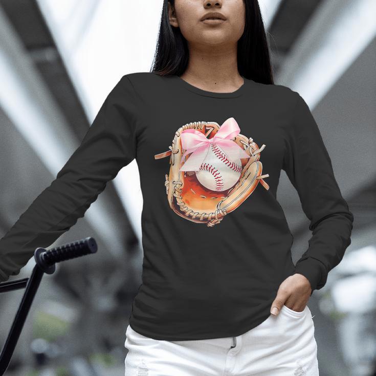 Baseball Drip Ice Cream Coquette Pink Bow Baseball Player Unisex Long Sleeve T-Shirt Baseball Drip Ice Cream Coquette Pink Bow Baseball Player Unisex Long Sleeve T-Shirt
