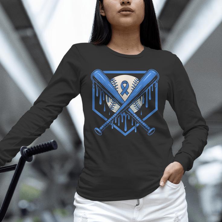 Baseball Drip Ice Cream Diabetes Awareness Ribbon Boys Girls Unisex Long Sleeve T-Shirt