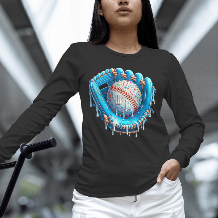 Baseball Drip Ice Cream Glove With Sprinkles Ball Boys Youth Unisex Long Sleeve T-Shirt Baseball Drip Ice Cream Glove With Sprinkles Ball Boys Youth Unisex Long Sleeve T-Shirt