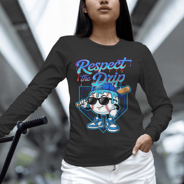 Baseball Drip Ice Cream Respect The Drip Home Plate Boy Kids Unisex Long Sleeve T-Shirt Baseball Drip Ice Cream Respect The Drip Home Plate Boy Kids Unisex Long Sleeve T-Shirt