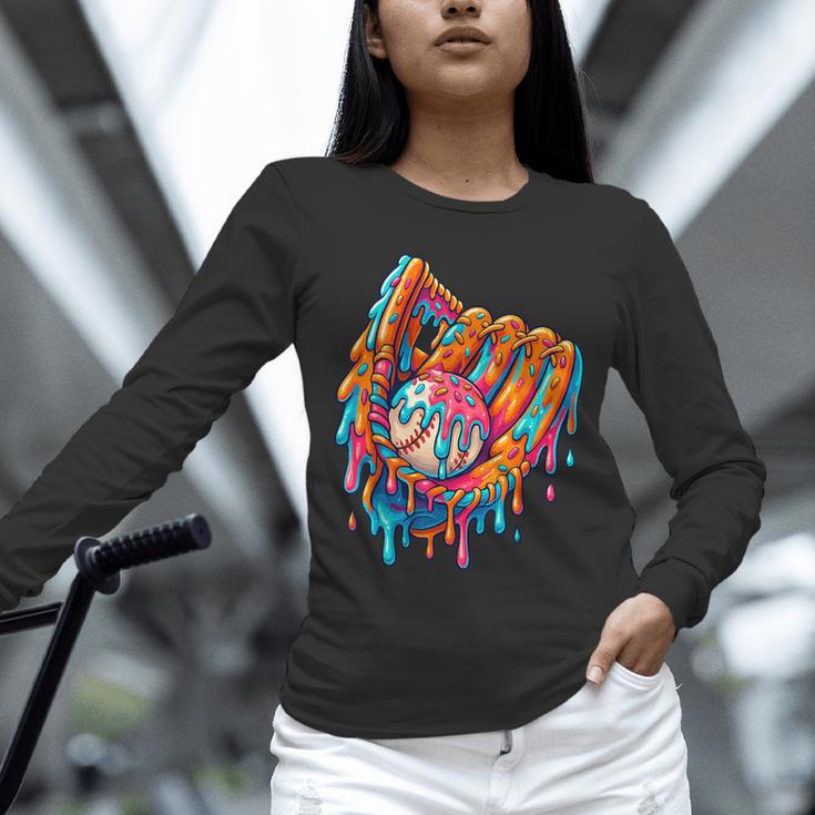 Baseball Drip Ice Cream Sprinkles Baseball Glove For Boys Unisex Long Sleeve T-Shirt Baseball Drip Ice Cream Sprinkles Baseball Glove For Boys Unisex Long Sleeve T-Shirt