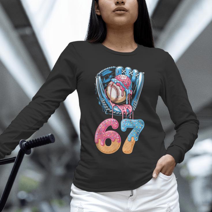 Baseball Drip Number 67 Player 67th Birthday Ice Cream 67 Unisex Long Sleeve T-Shirt Baseball Drip Number 67 Player 67th Birthday Ice Cream 67 Unisex Long Sleeve T-Shirt