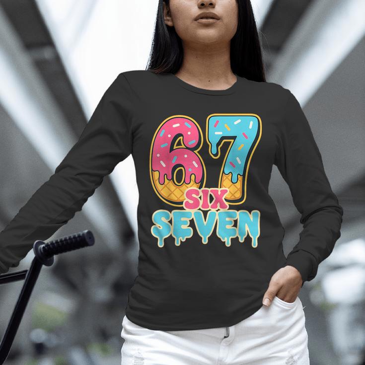 Baseball Drip Number 67 Player Trendy 6 7 Meme Unisex Long Sleeve T-Shirt