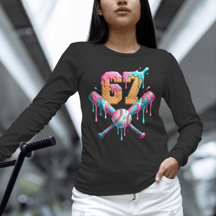 Baseball Drip Number 67 Player Unisex Long Sleeve T-Shirt Baseball Drip Number 67 Player Unisex Long Sleeve T-Shirt