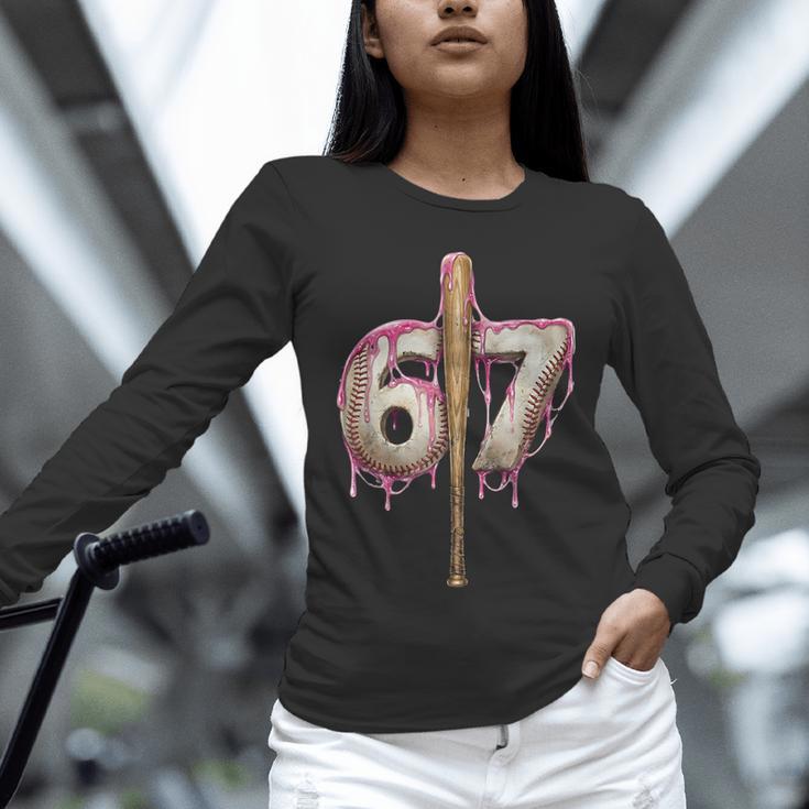 Baseball Drip Number 67 Sports Player Six Seven Meme Fan Unisex Long Sleeve T-Shirt