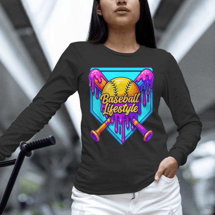 Baseball Drip Outfit Boys Ice Cream Drip Baseball Lifestyle Unisex Long Sleeve T-Shirt
