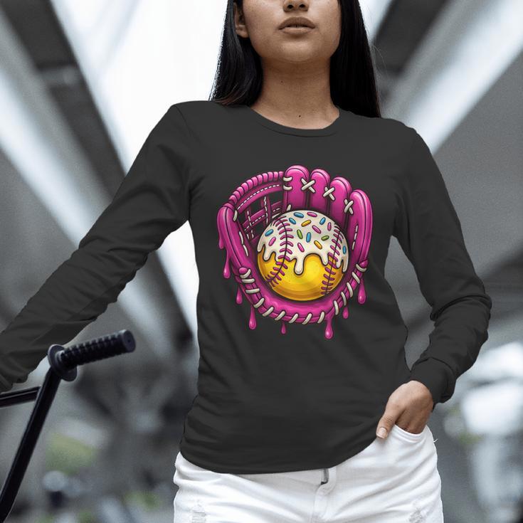 Baseball Drip Pink Glove Respect The Drip Youth Boys Girls Unisex Long Sleeve T-Shirt Baseball Drip Pink Glove Respect The Drip Youth Boys Girls Unisex Long Sleeve T-Shirt
