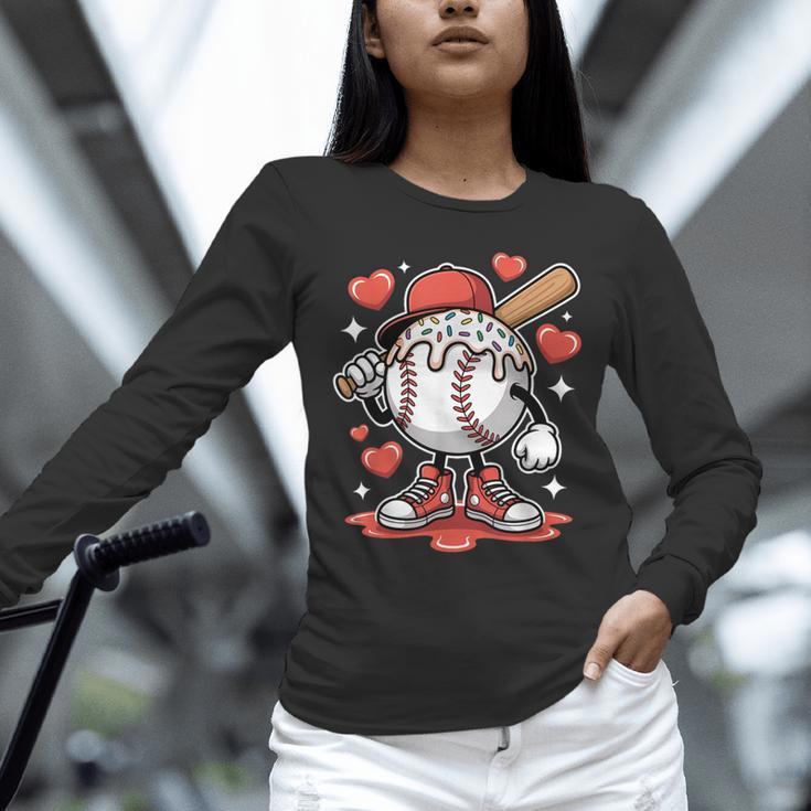 Baseball Drip Valentine Boys Women Men Hearts Sport Love Unisex Long Sleeve T-Shirt Baseball Drip Valentine Boys Women Men Hearts Sport Love Unisex Long Sleeve T-Shirt
