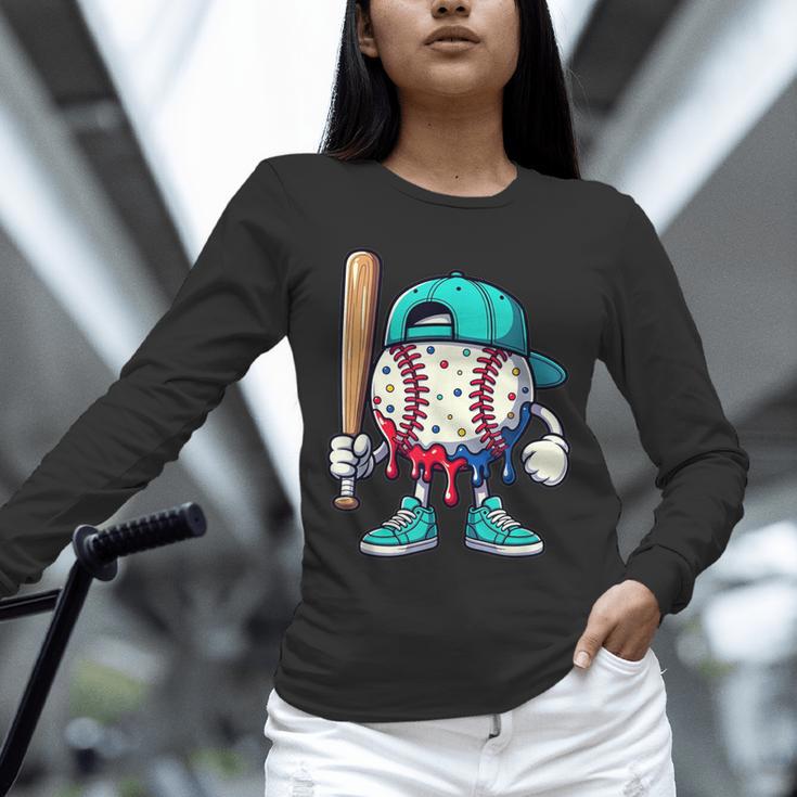 Baseball Drippy Style Apparel For Boys Youth Drip Baseball Unisex Long Sleeve T-Shirt