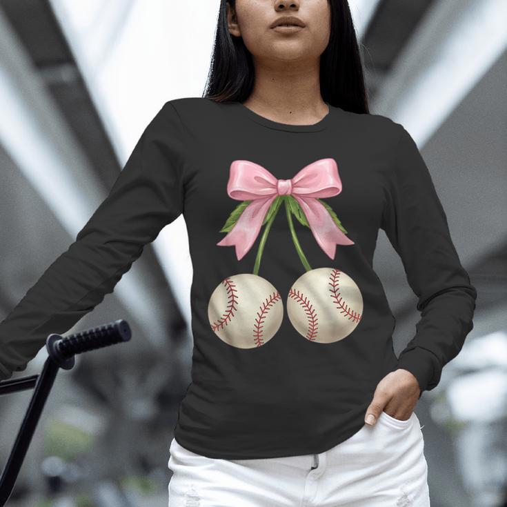 Baseball Girls Women Coquette Pink Bow Baseball Unisex Long Sleeve T-Shirt Baseball Girls Women Coquette Pink Bow Baseball Unisex Long Sleeve T-Shirt