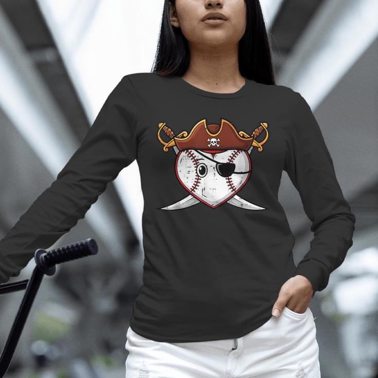 Baseball Heart Pirate Hat Crossed Swords Men Boys Kids Youth Unisex Long Sleeve T-Shirt Baseball Heart Pirate Hat Crossed Swords Men Boys Kids Youth Unisex Long Sleeve T-Shirt