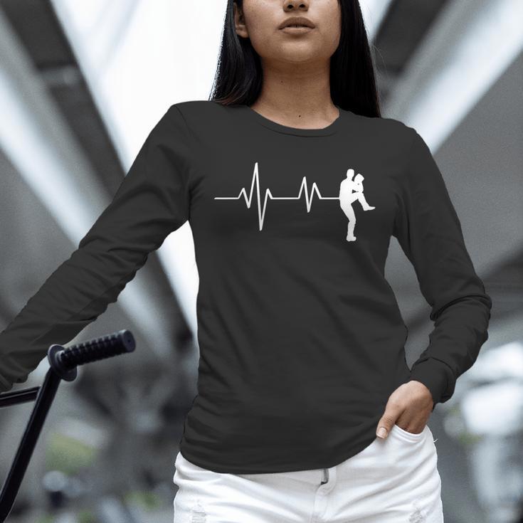 Baseball Heartbeat Pitcher Position Simple Line Art Unisex Long Sleeve T-Shirt