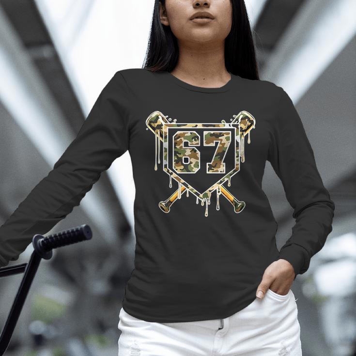 Baseball Ice Cream Drip 67 Camo Six Seven Meme Unisex Long Sleeve T-Shirt Baseball Ice Cream Drip 67 Camo Six Seven Meme Unisex Long Sleeve T-Shirt