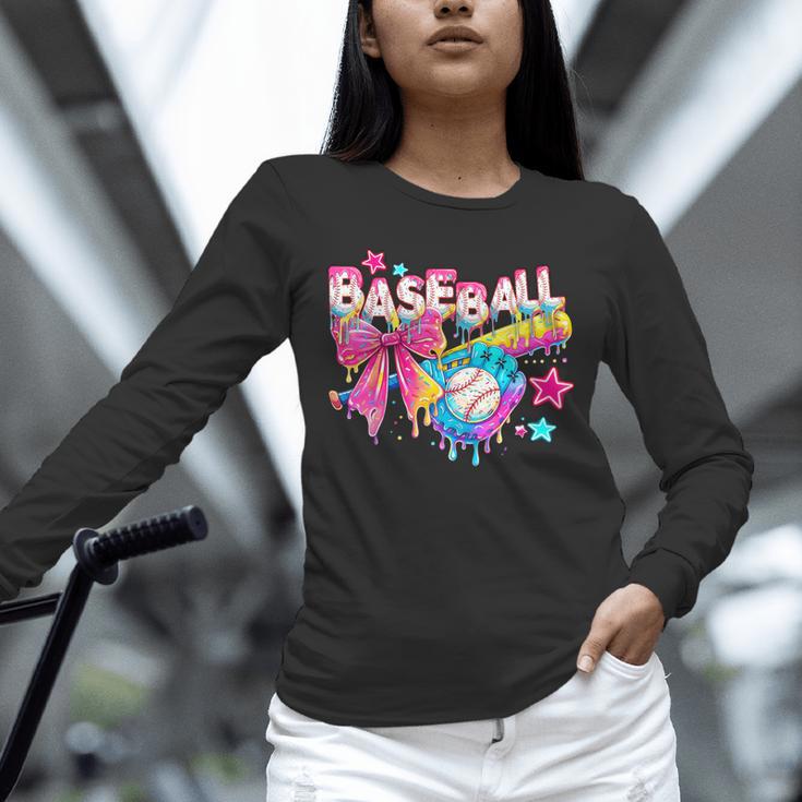 Baseball Ice Cream Drip Coquette Women Girls Mom Mama Unisex Long Sleeve T-Shirt Baseball Ice Cream Drip Coquette Women Girls Mom Mama Unisex Long Sleeve T-Shirt
